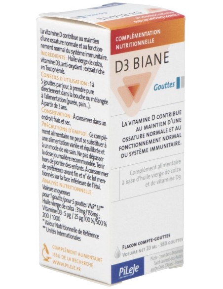Pileje D3 Biane Gotas, 20 Ml