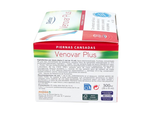 Dietisa Venovar Plus 15 Frascos X 15 Ml