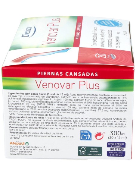 Dietisa Venovar Plus 15 Frascos X 15 Ml