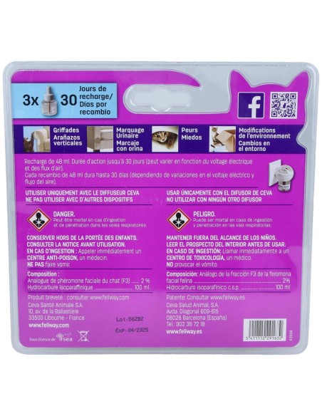 Feliway Classic Pack Recambio 3Meses
