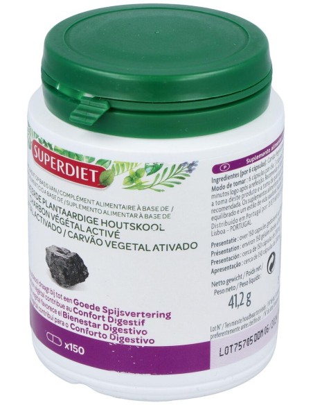 Carbon Vegetal Activado 150Cap. Agbio