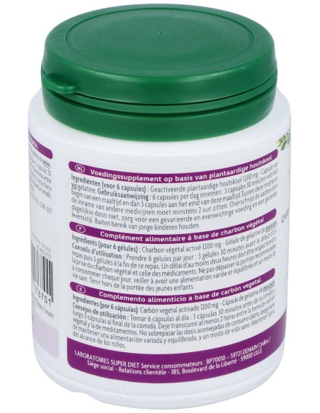 Carbon Vegetal Activado 150Cap. Agbio