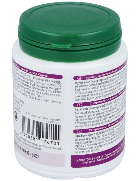 Carbon Vegetal Activado 150Cap. Agbio