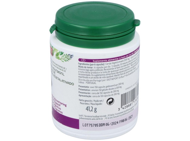 Carbon Vegetal Activado 150Cap. Agbio
