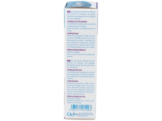 Quies Spray Bucal Antirronquidos Miel Y Limón 70Ml