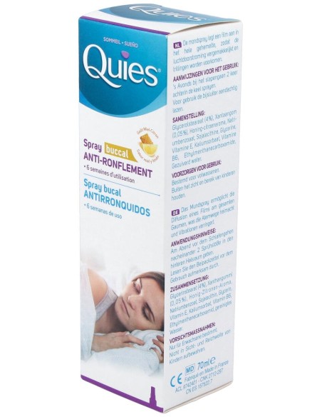 Quies Spray Bucal Antirronquidos Miel Y Limón 70Ml