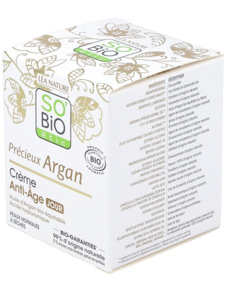 So Bio Etic Crema De Día Ácido Hialurónico %26 Argán 50Ml