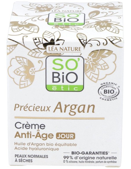 So Bio Etic Crema De Día Ácido Hialurónico %26 Argán 50Ml