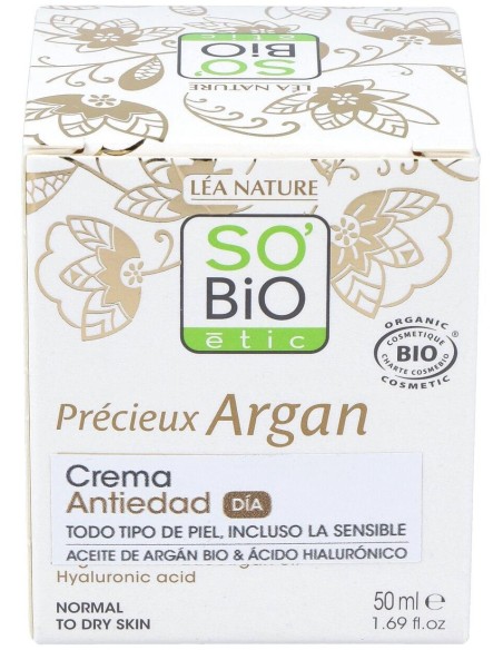 So Bio Etic Crema De Día Ácido Hialurónico %26 Argán 50Ml