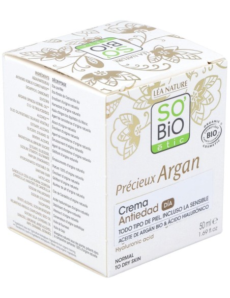 So Bio Etic Crema De Día Ácido Hialurónico %26 Argán 50Ml