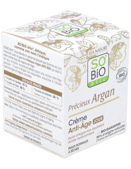 So Bio Etic Crema De Día Ácido Hialurónico %26 Argán 50Ml