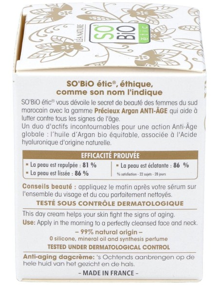 So Bio Etic Crema De Día Ácido Hialurónico %26 Argán 50Ml