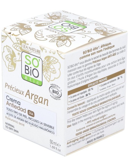 So Bio Etic Crema De Día Ácido Hialurónico %26 Argán 50Ml