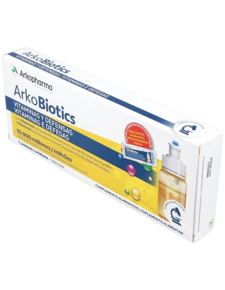 Arkopharma Arkobiotics Vitaminas Y Defensas Adultos, 7 Ampollas