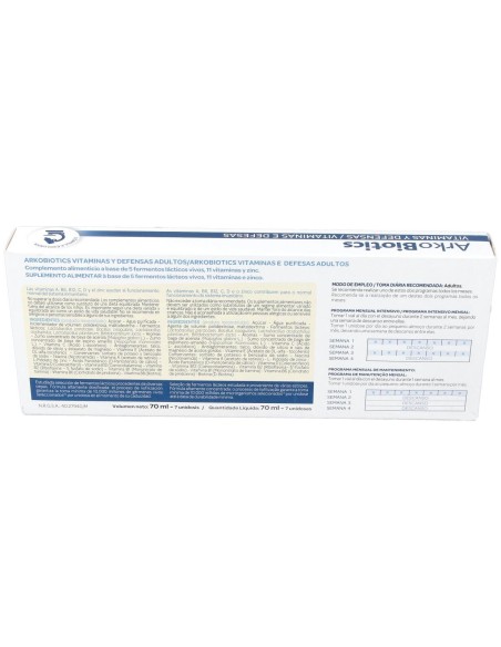 Arkopharma Arkobiotics Vitaminas Y Defensas Adultos, 7 Ampollas