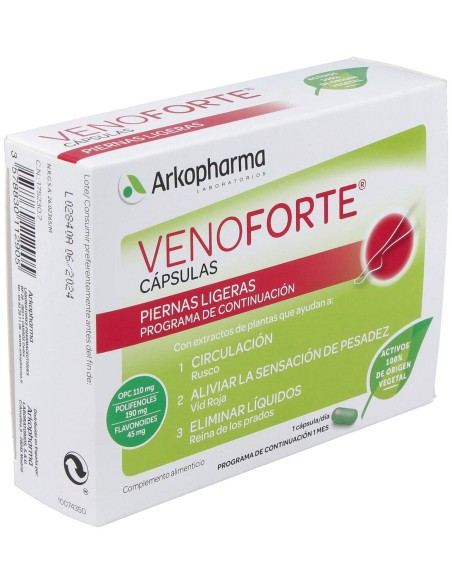 Arkopharma Venoforte Piernas Ligeras, 30 Cápsulas