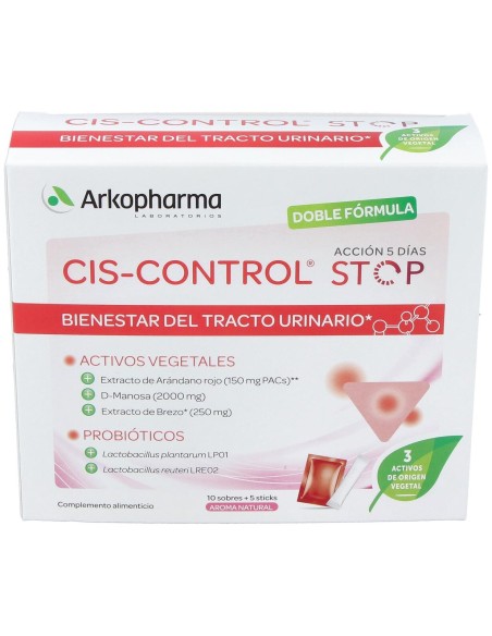 Arkopharma Cis-Control Stop 10 Sobres + 5 Sticks