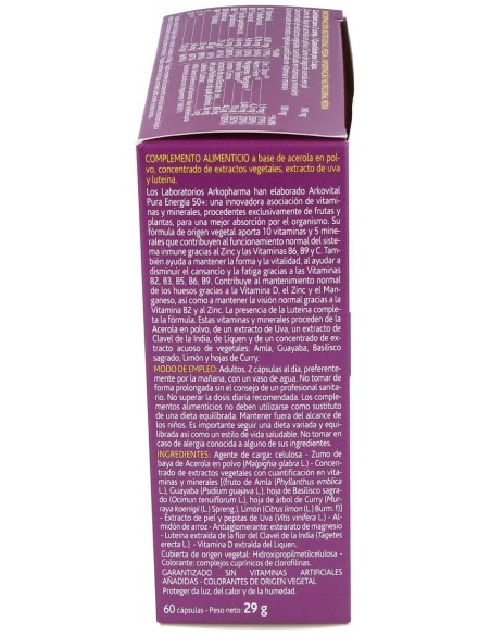 Arkovital Pura Energia Senior +50 60Cap.