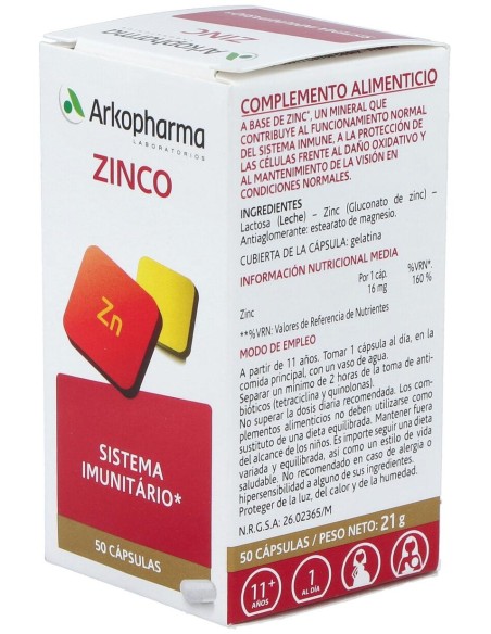 Arkopharma Zinc 50Caps