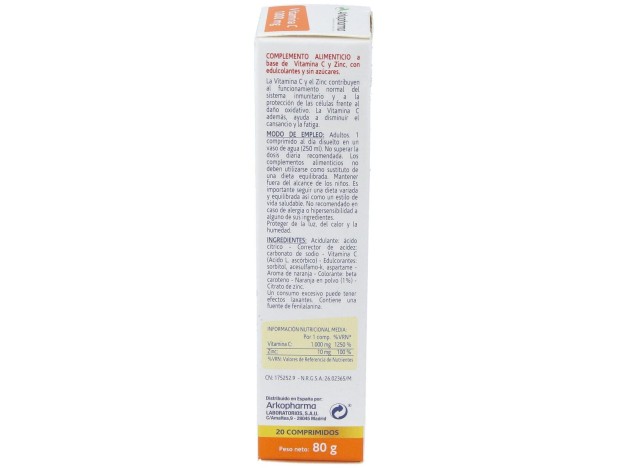 Arkovital Vitamina C 1000Mg 20Comp Efervescentes.