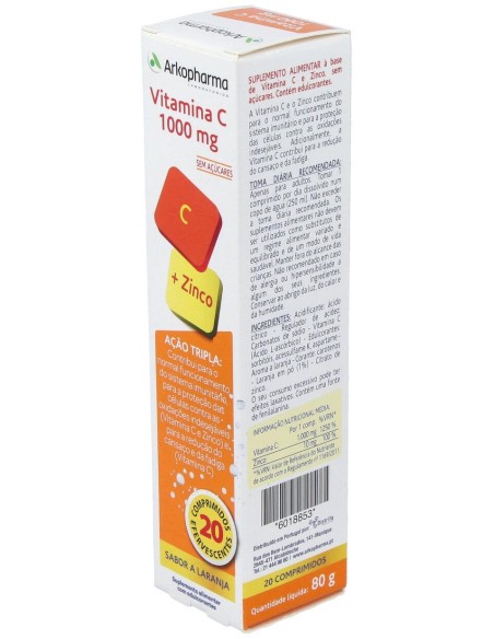 Arkovital Vitamina C 1000Mg 20Comp Efervescentes.