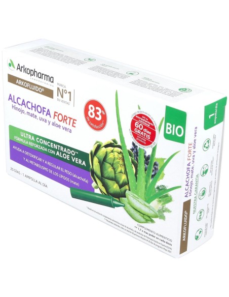 Arkopharma Arkofluido Alcachofa Forte Ultraconcentrado + Aloe Vera 20Ampollas
