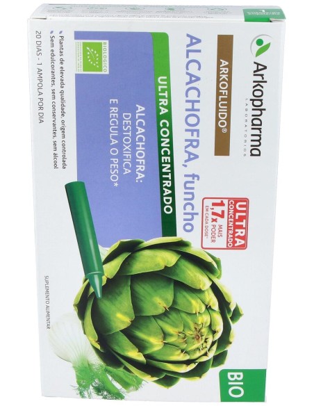Arkopharma Arkofluido Alcachofa - Hinojo Ultraconcentrado 20Ampollas