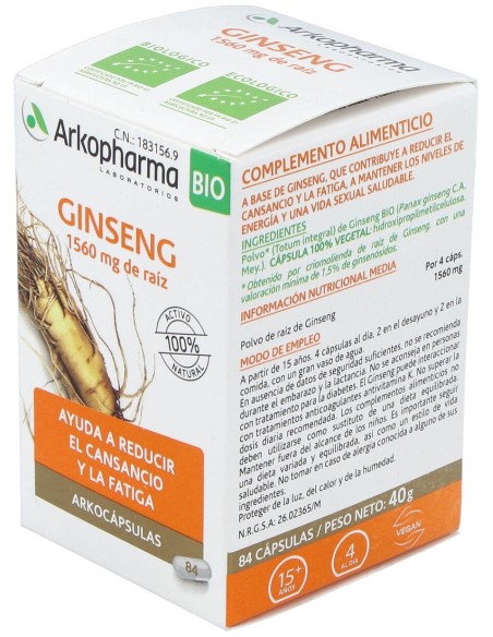 Ginseng 84Arkocapsulas. Bio