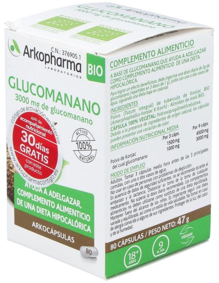 Glucomanano 80Arkocapsulas. Bio