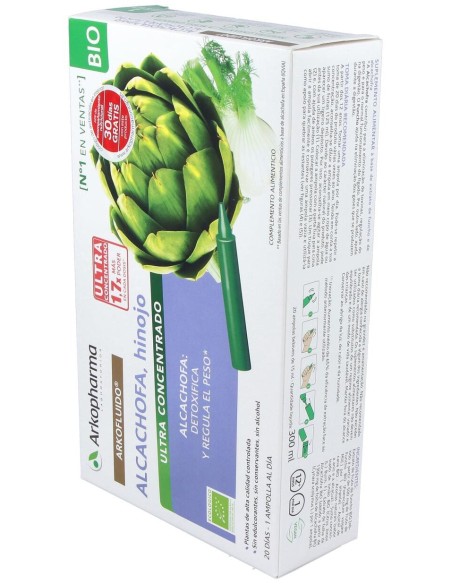 Arkopharma Arkofluido Alcachofa - Hinojo Ultraconcentrado 20Ampollas