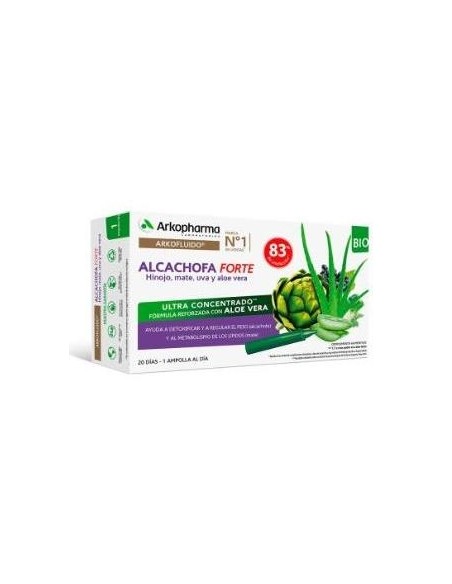 Arkopharma Arkofluido Alcachofa Forte Ultraconcentrado + Aloe Vera 20Ampollas