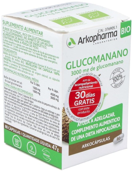 Glucomanano 80Arkocapsulas. Bio