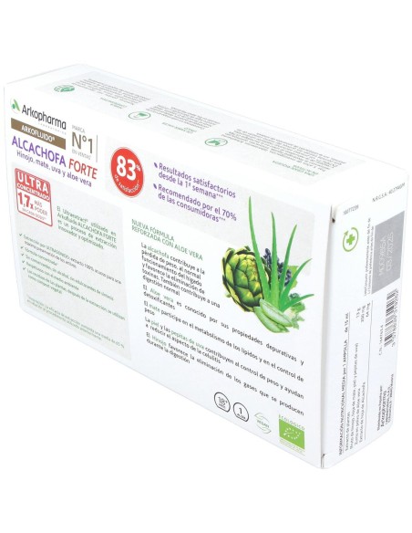Arkopharma Arkofluido Alcachofa Forte Ultraconcentrado + Aloe Vera 20Ampollas