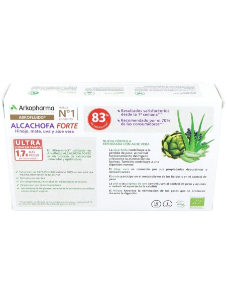 Arkopharma Arkofluido Alcachofa Forte Ultraconcentrado + Aloe Vera 20Ampollas