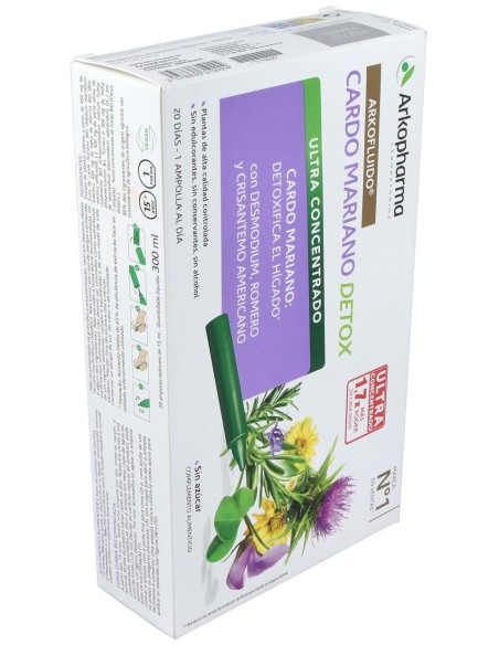 Arkopharma Arkofluido Cardo Mariano Detox 20 Ampollas