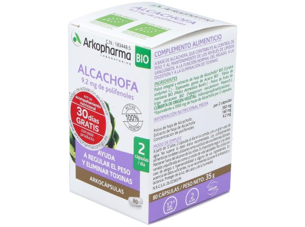 Arkopharma Arkocápsulas Alcachofa, 80 Cápsulas
