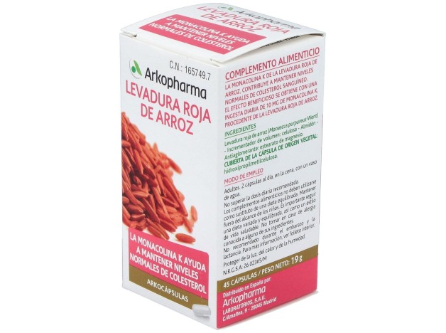Levadura Roja De Arroz 45Arkocapsulas. Bio