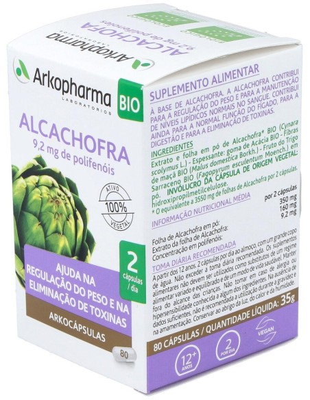 Arkopharma Arkocápsulas Alcachofa, 80 Cápsulas