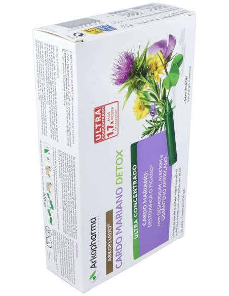 Arkopharma Arkofluido Cardo Mariano Detox 20 Ampollas