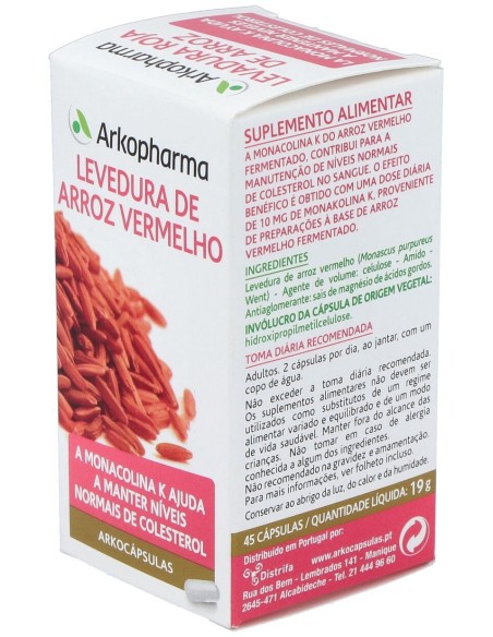 Levadura Roja De Arroz 45Arkocapsulas. Bio