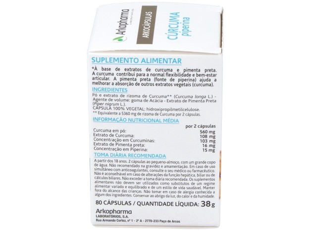 Curcuma 80Arkocapsulas. Bio