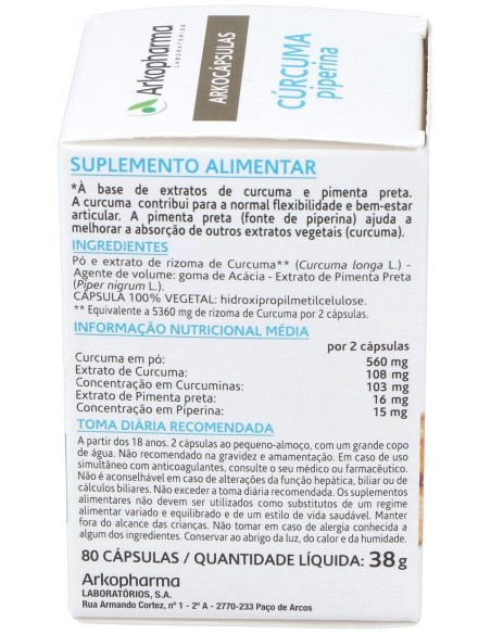 Curcuma 80Arkocapsulas. Bio