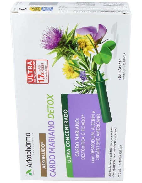 Arkopharma Arkofluido Cardo Mariano Detox 20 Ampollas