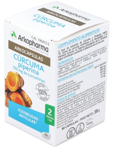 Curcuma 80Arkocapsulas. Bio