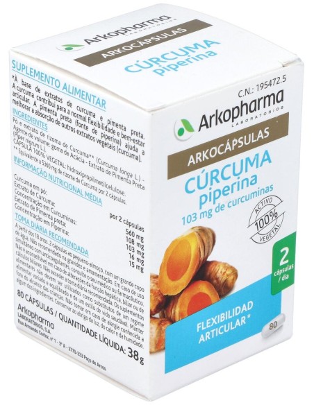 Curcuma 80Arkocapsulas. Bio