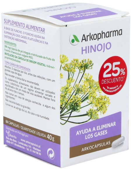 Arkopharma Arkocápsulas Hinojo, 84 Cápsulas