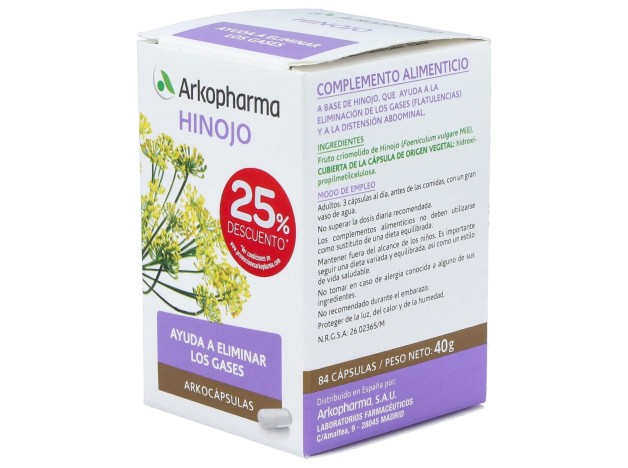Arkopharma Arkocápsulas Hinojo, 84 Cápsulas