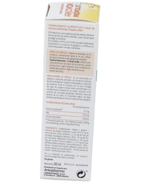 Arkovox Propolis Garganta Spray 30Ml.