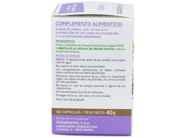 Arkopharma Arkocápsulas Hinojo, 84 Cápsulas