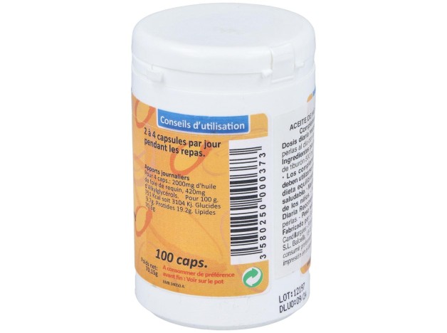 Aceite De Higado De Tiburon 500Mg. 100Cap.